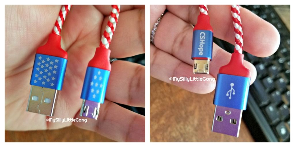 4th of July American Flag Micro USB Charging Cable