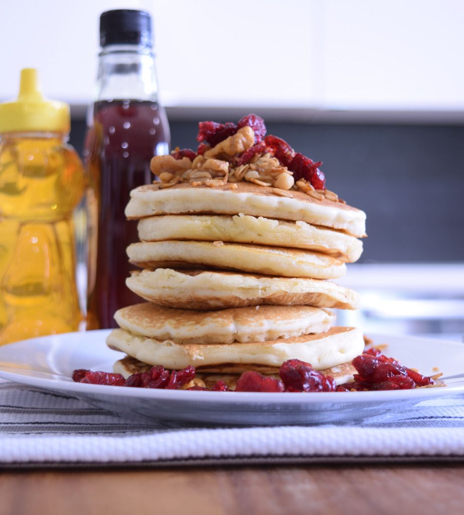 Maple Cranberry Granola Pancakes Mother's Day Recipes 