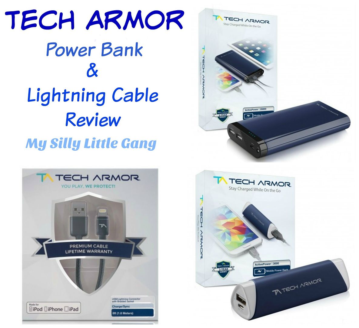 Tech Armor Power Banks & Lightening Cable Review