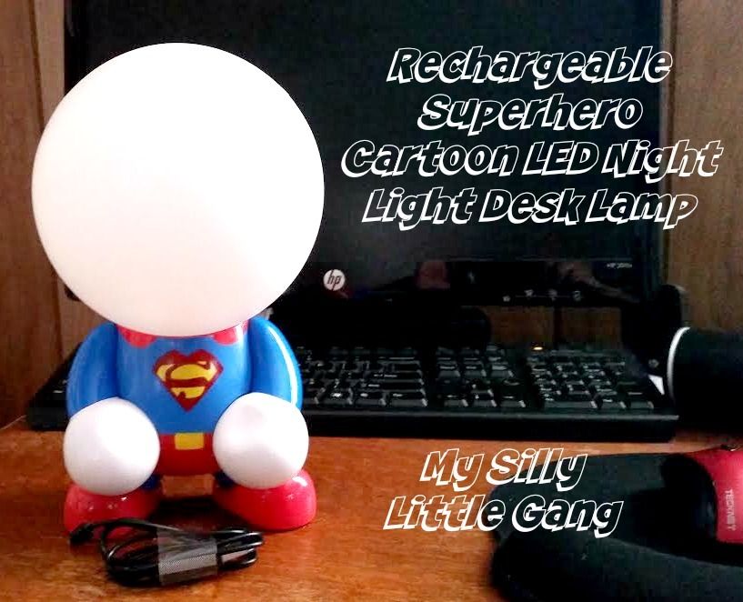 Rechargeable Superhero Cartoon LED Night Light Desk Lamp