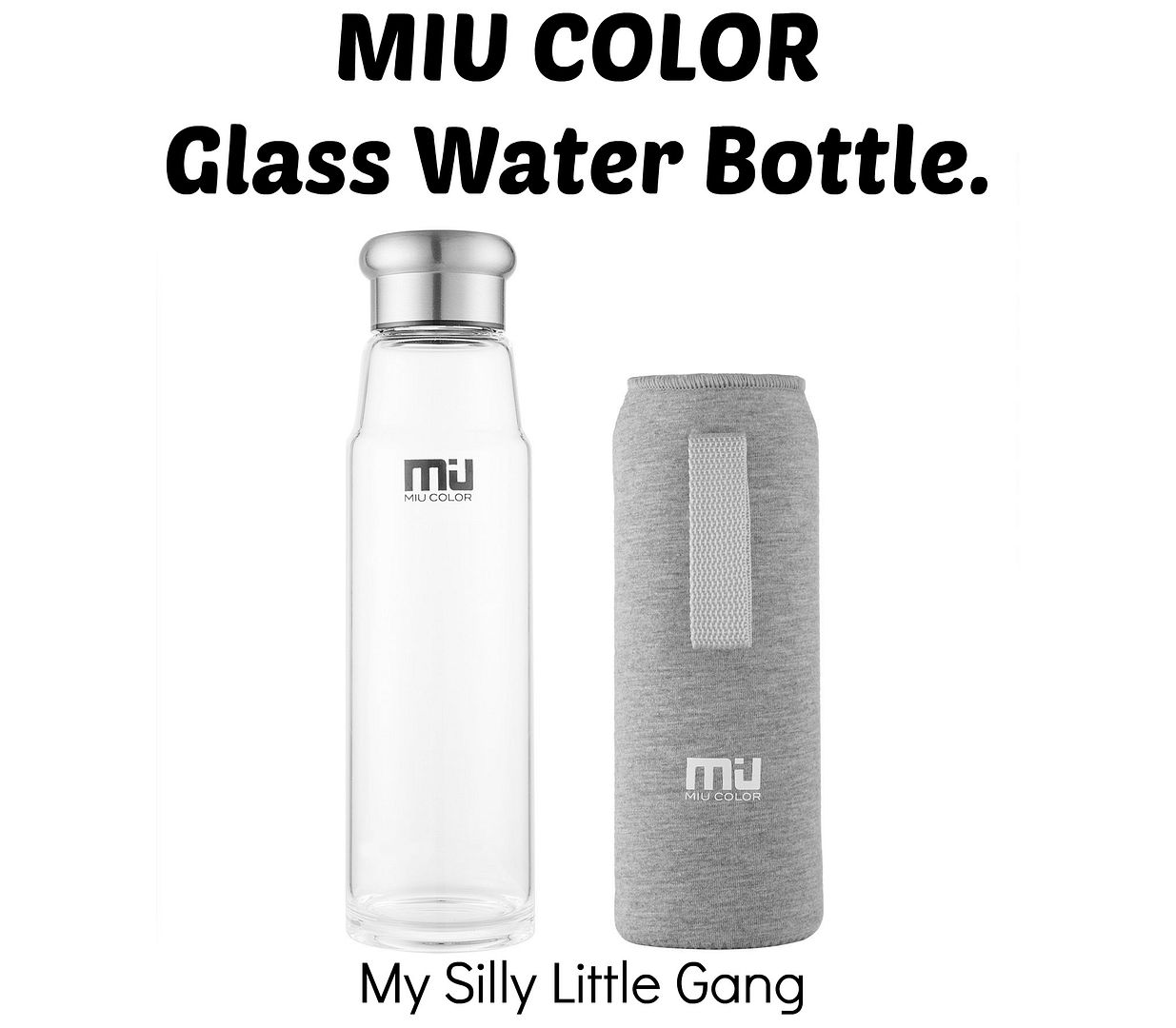 MIU COLOR glass water bottle