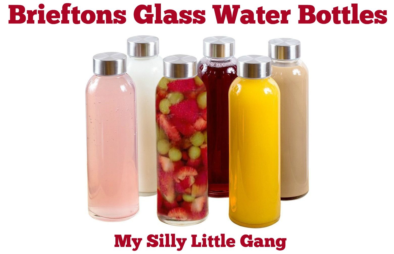 Brieftons Glass Water Bottles