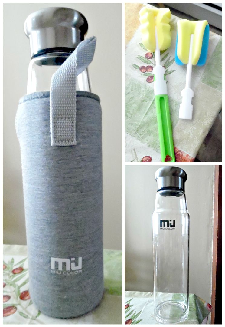 MIU COLOR glass water bottle