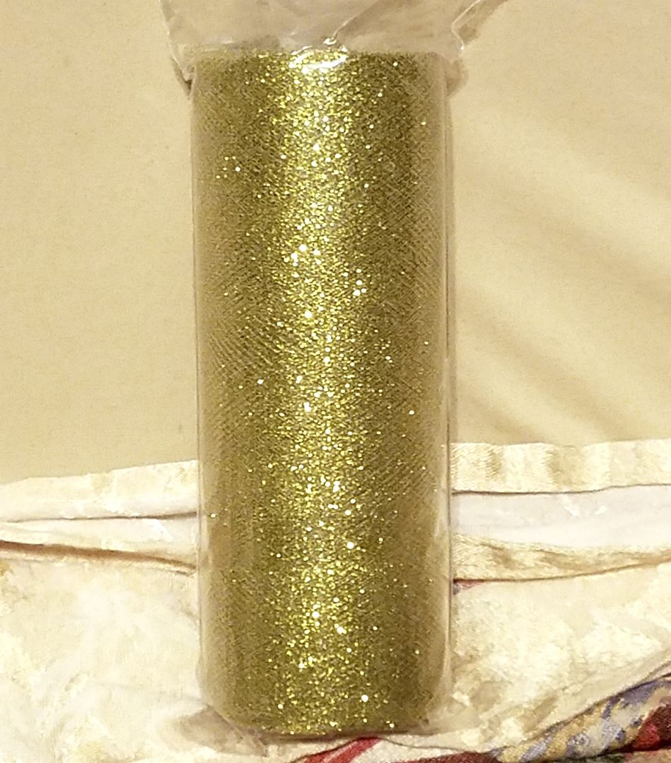 oriental trading Light Gold Glitter Tulle Roll