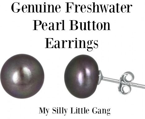 Genuine Freshwater Pearl Button Earrings