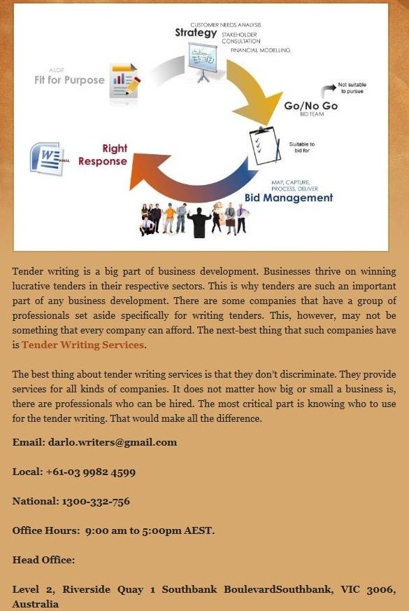 Tender writing services