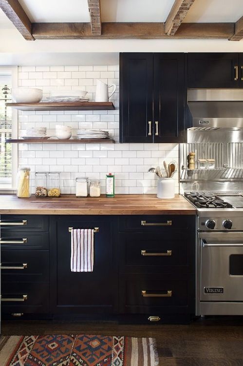 classic black and white kitchen with a twist