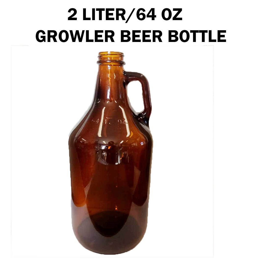 New 2L(64 OZ) Amber Glass Beer Bottle/Growler eBay