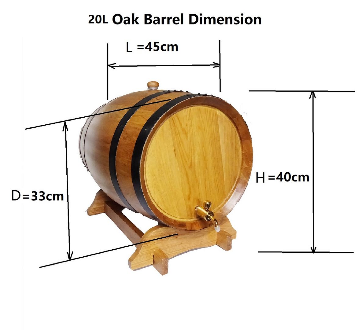 20L American Oak/Wooden/Wine Barrel Free Upgrade to Brass Tap eBay